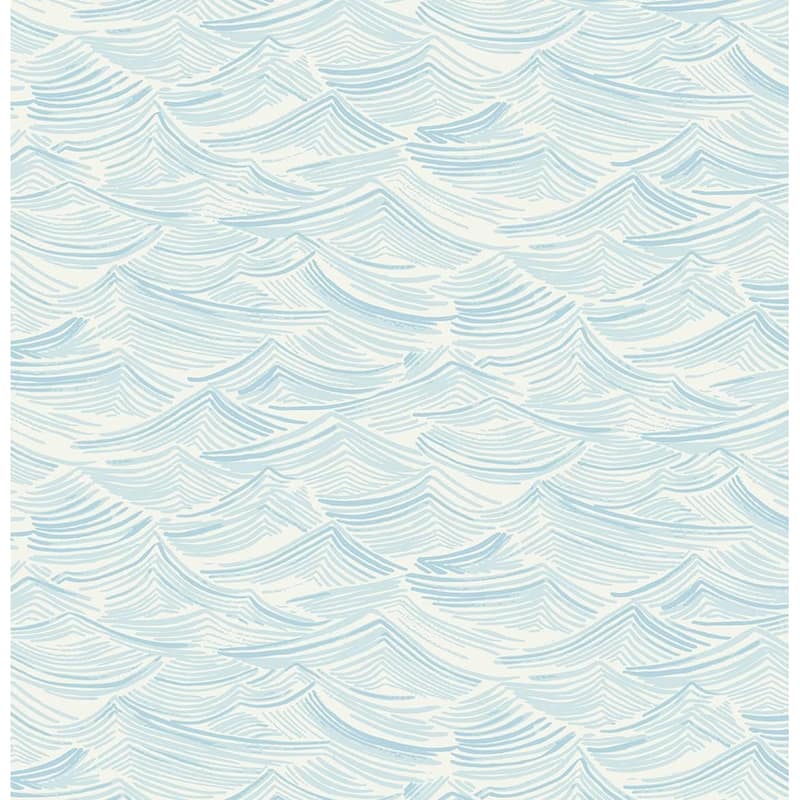 NextWall Bayside Waves Peel and Stick Wallpaper - 20.5 in. W x 18 ft. L - 20.5 in. W x 18 ft. L - Sky Blue