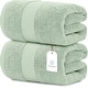 preview thumbnail 65 of 92, White Classic Luxury Cotton Oversized Bath Sheet 35x70 - Set of 2 Green