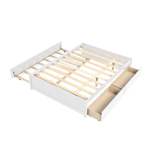 Full Bed Frame with 2 Storage Drawers,Large Storage Space/Strong