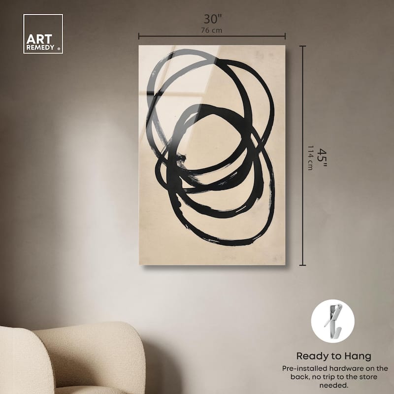 Beige Black II Acrylic by Art Remedy, Ready to Hang