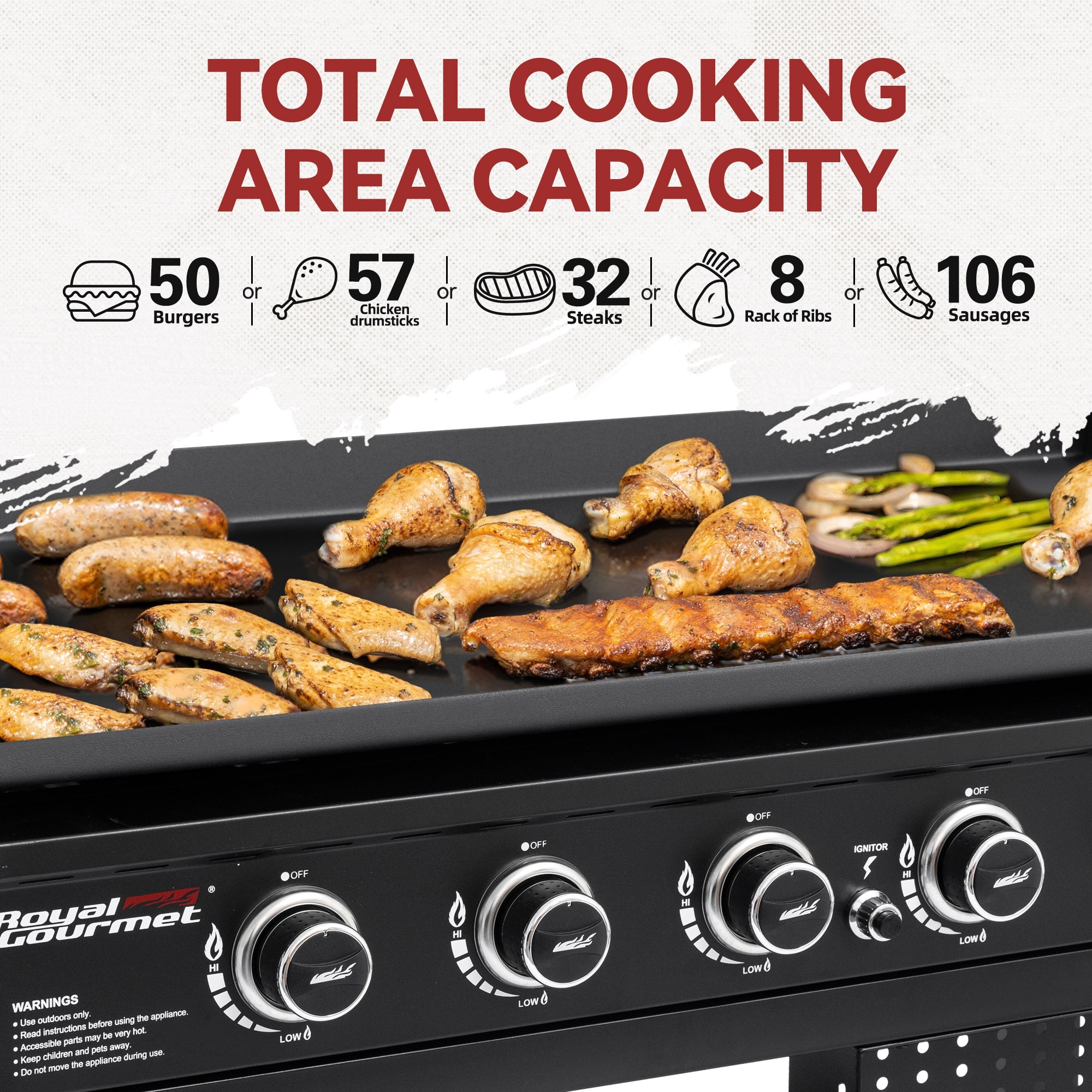 Burner Buy Flat Top Grill Royal Gourmet GB6000 44-Inch Black