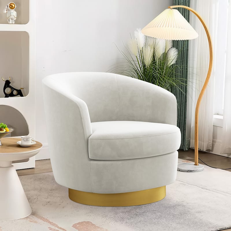 360 Degree Velvet Swivel Club Chair, Soft & Comfotable
