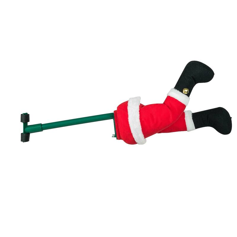 Mr. Christmas Animated Kicking Santa Christmas Tree Decoration - Red