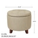 preview thumbnail 2 of 10, Adeco Round Linen Storage Ottoman Tufted Fabric Footstool with Lid