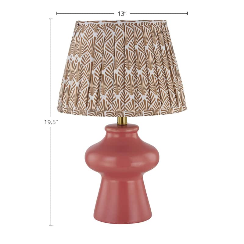 Lenora 20" Table Lamp with Linen Shade, Red (Set of 2)