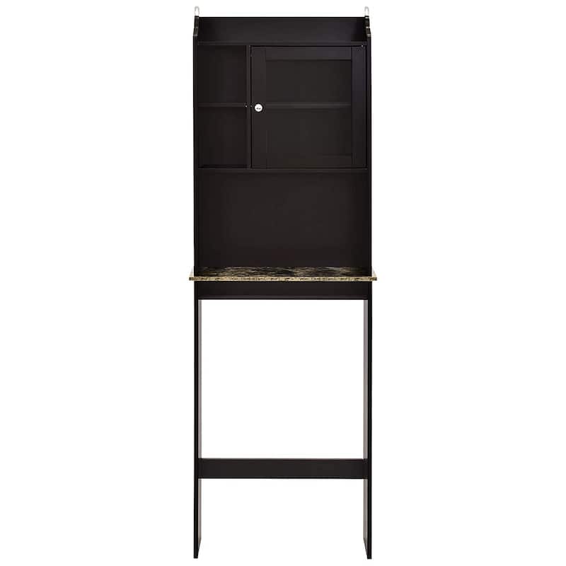 Modern Over The Toilet Space Saver Organization Wood Storage Cabinet for Home, Bathroom - Espresso