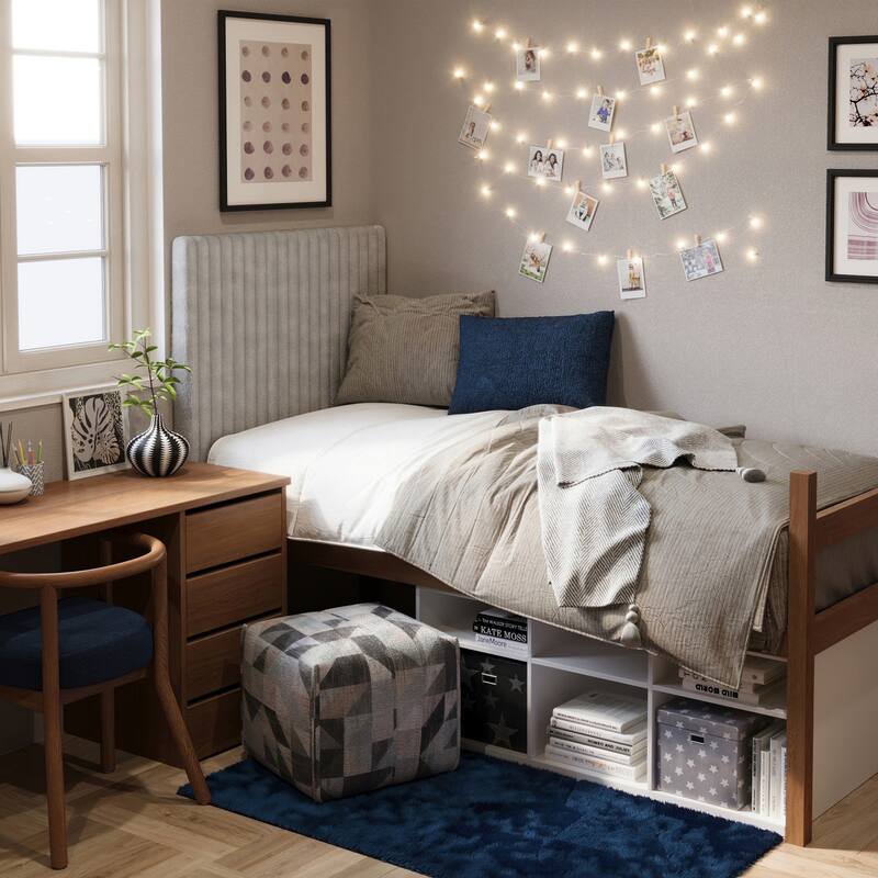 Rainha® - USA Made Plush Foam Dorm Headboard - Gray