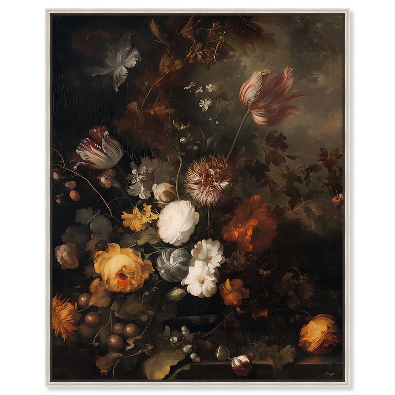 Shadowed Petal Secrets II Canvas by Art Remedy - Silver - 30" x 36"