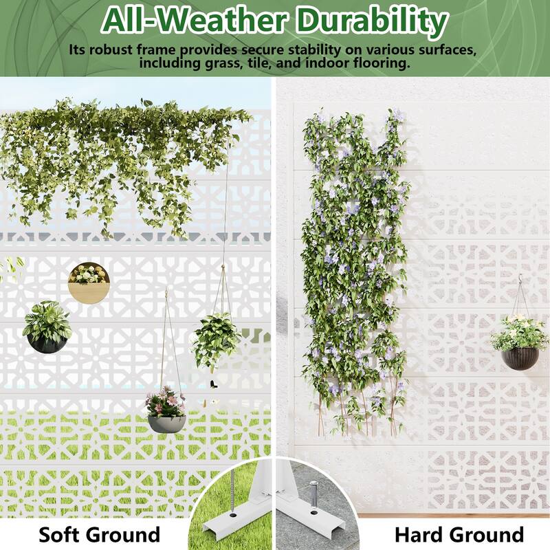 Dovelina 72'' x 47'' Privacy Metal Screen Fence Panel