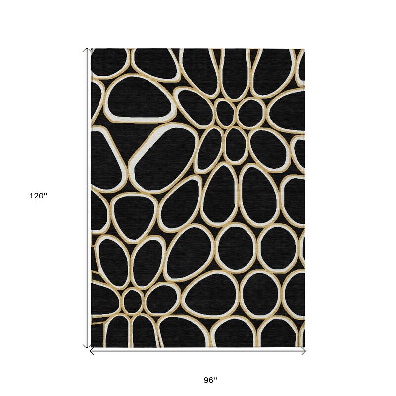 HomeRoots Abstract Transitional Rectangle Outdoor Rug