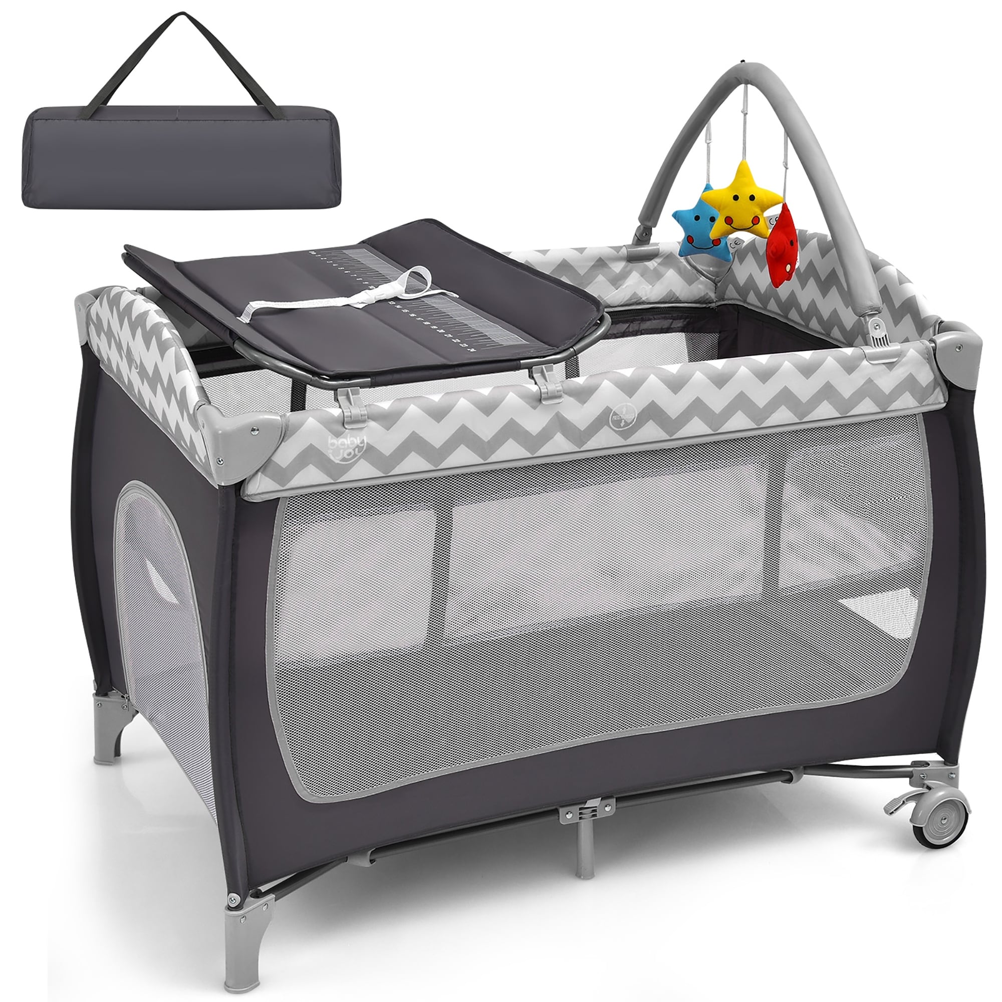 Babyjoy 3 in 1 Baby Playard Portable Infant Nursery Center w/ Zippered