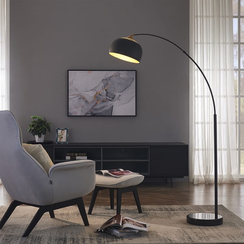 ROSEN GARDEN Arc Floor Lamp, Modern Reading Light, Bulb Not Included