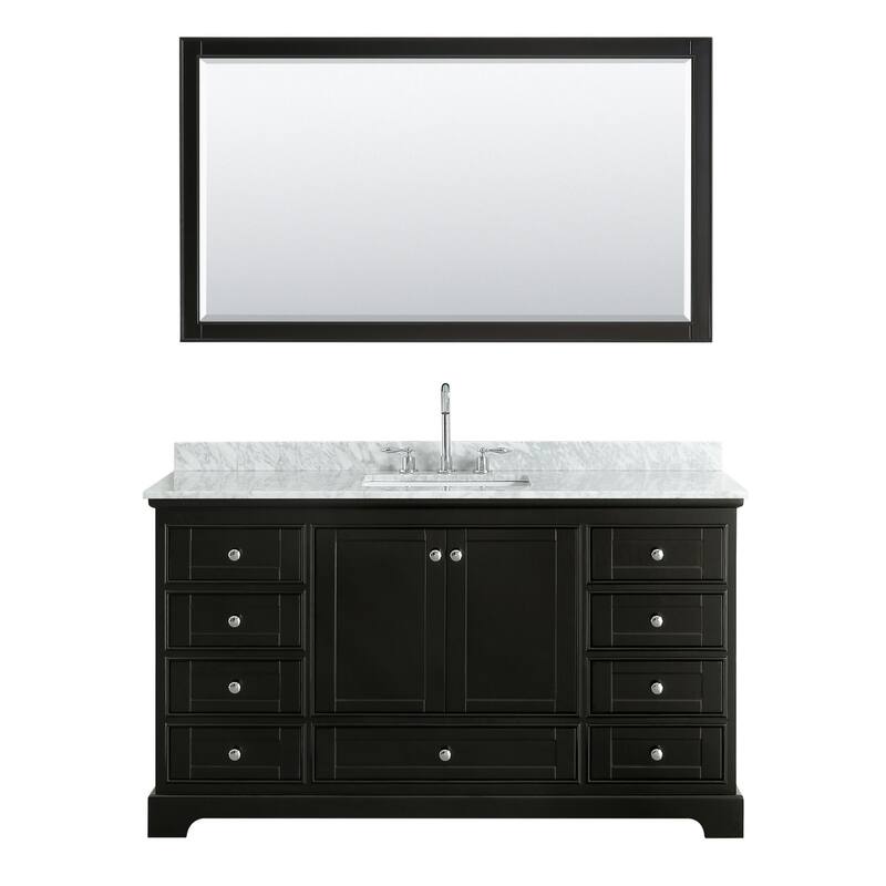 Wyndham Collection Deborah 60" Free Standing Single Vanity Set with