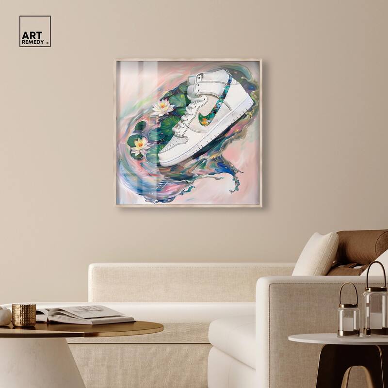 Lilypads Sneaker Splash Shadowbox by Art Remedy