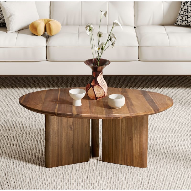 NPD Furniture Petrilio Round Acacia Wood Coffee or Side Table