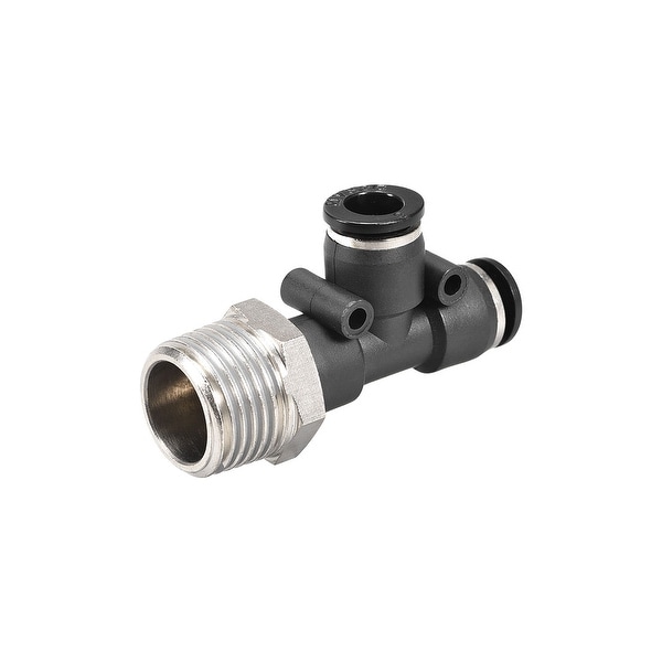 Plastic Tee Push To Connect Tube Fittings 8mmx 1/2NPT Male Thread Push Lock