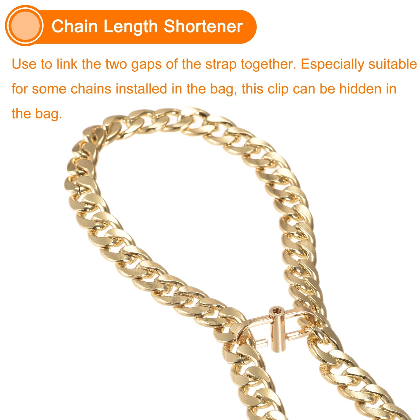 Adjustable Metal Buckles 2pcs 22x10mm Chain Shortener Bag Strap Clasps - Gold Tone