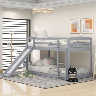 Twin over Twin Bunk Bed with Convertible Slide and Ladder