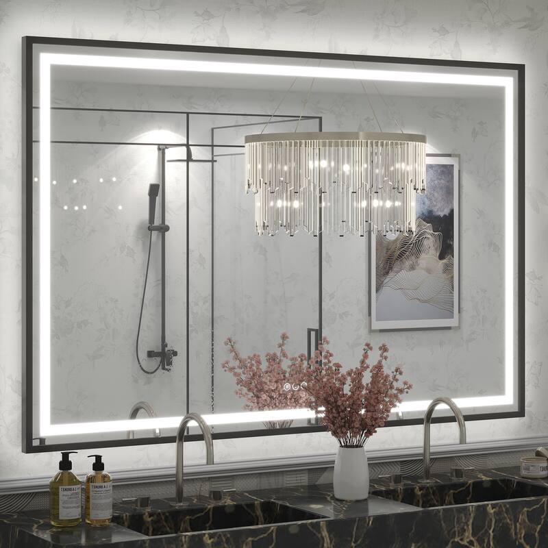 KIOTEE 24V Ultra-Bright LED Bathroom Mirror, Anti-Fog, Tempered Glass - 60x40