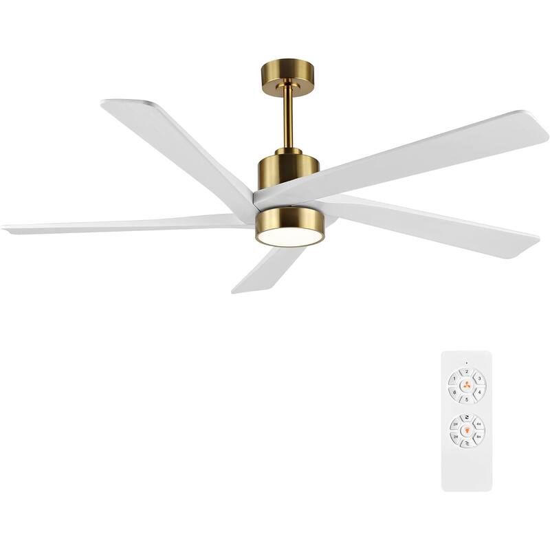 72" Gold Aero Blade Ceiling Fan with LED Light and Remote - 72"D x 72"W x 21"H