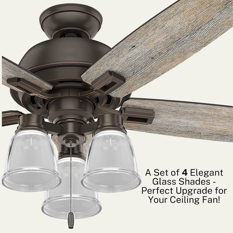 Ceiling Fan Light Covers: Clear Glass Shade Lamp Replacement Kit for Ceiling Fan Light Kits
