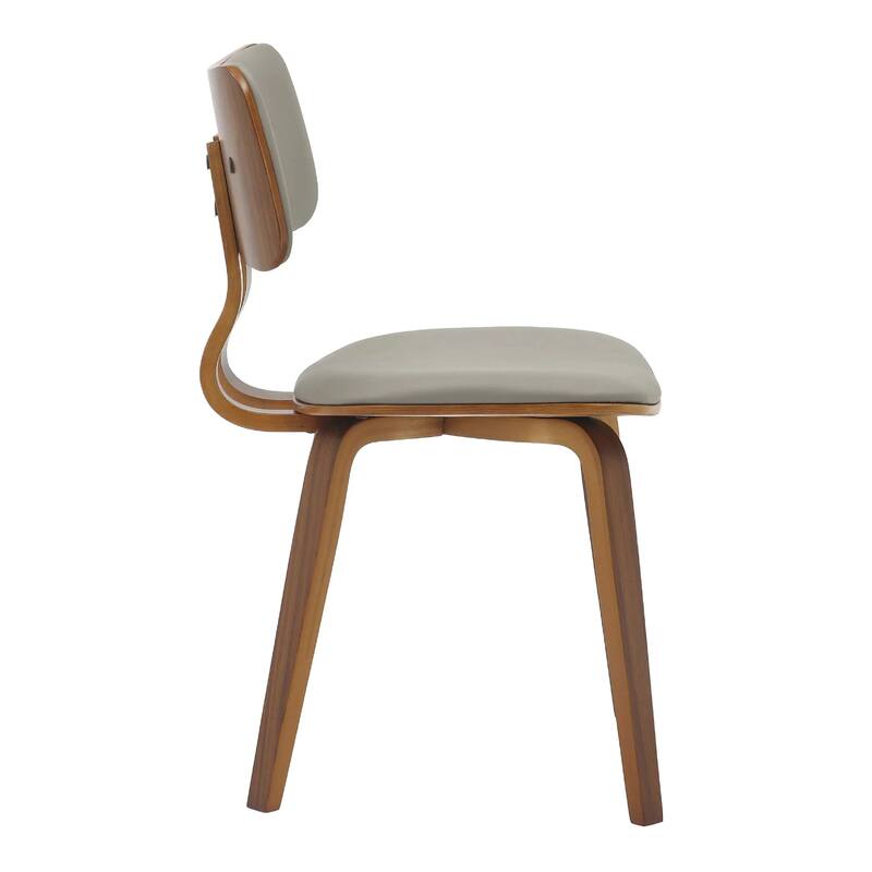 Clivo Leather Dining Chair with Open-Back and Poplar Wood Legs for Kitchen or Dining Room Set of 2