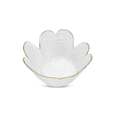 Flower Shaped Bowl With Gold Rim
