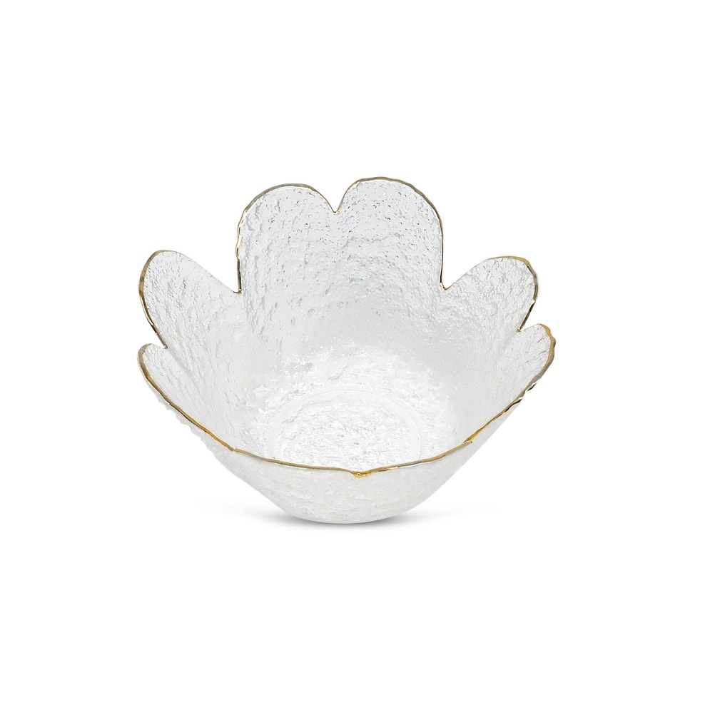 Flower Shaped Bowl With Gold Rim
