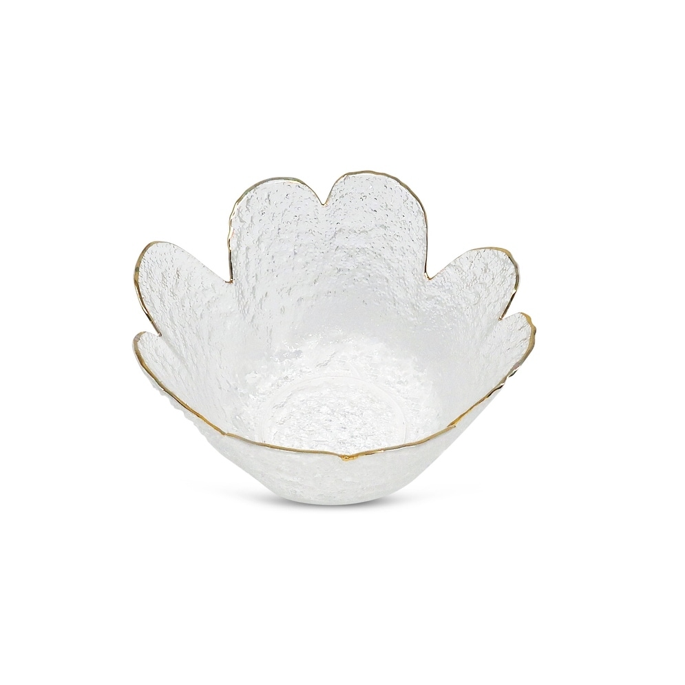 Flower Shaped Bowl With Gold Rim