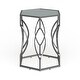 preview thumbnail 7 of 8, Davlin Hexagonal Metal Frosted-glass Accent End Table by iNSPIRE Q Bold