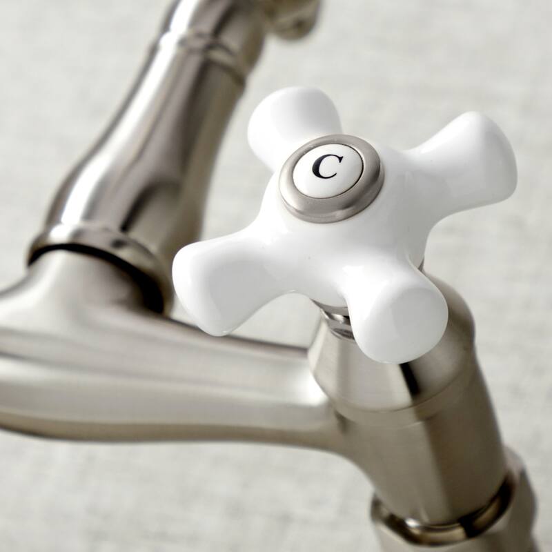 Kingston Brass Vintage 6 in. Adjustable Center Wall Mount Kitchen Faucet