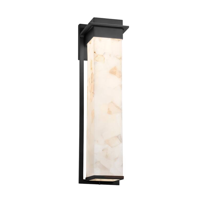 Justice Design Alabaster Rocks! Pacific 24-inch Matte Black LED Outdoor Wall Sconce, Alabaster Rocks Shade - N/A