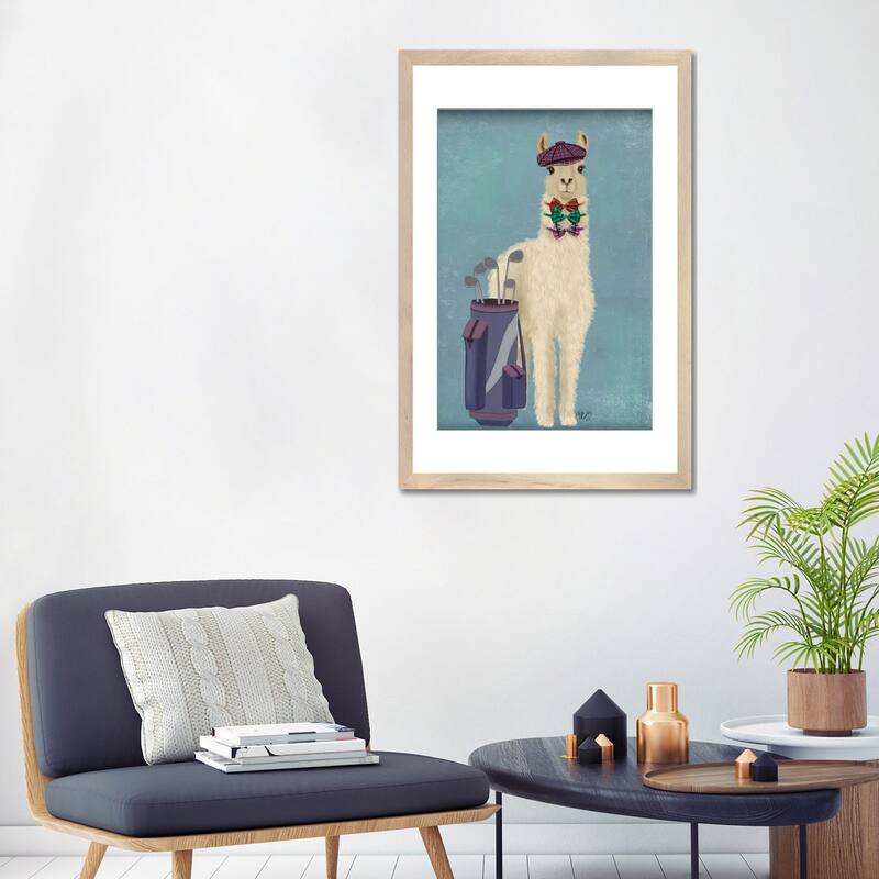 iCanvas "Llama Golfing" by Fab Funky