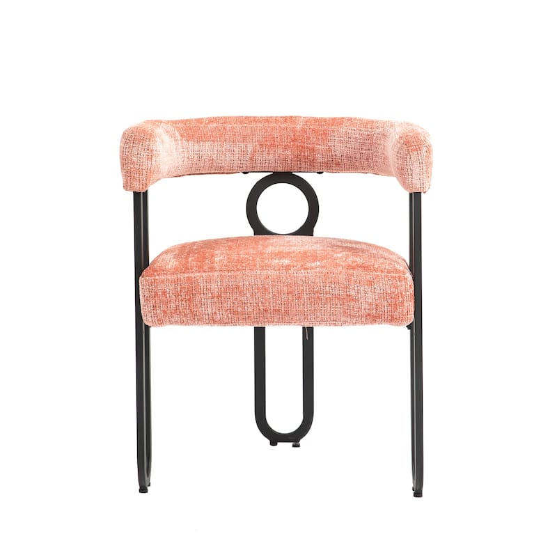 Modern Designed Chenille Fabric Upholstered Accent/Dining Chair/Barrel Side Chairs Kitchen Armchair Set of 1