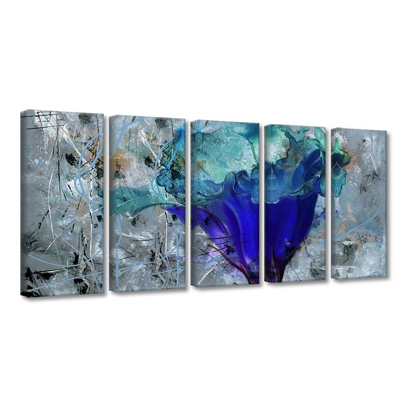'Painted Petals LX' 5-Pc Wrapped Canvas Floral Wall Art Set