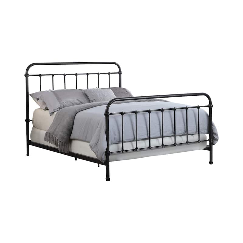 Olaleye Dark Bronze Metal Spindle Panel Bed