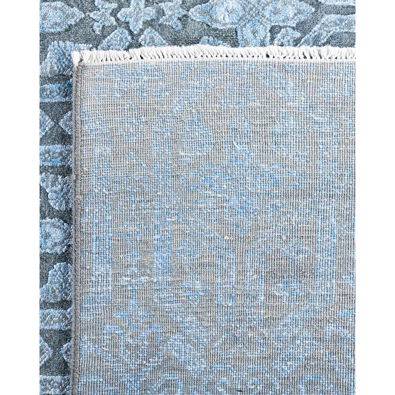 Ikat One-of-a-Kind Hand-Knotted Area Rug - Gray, 7' 10" x 9' 10" - 7' 10" x 9' 10"