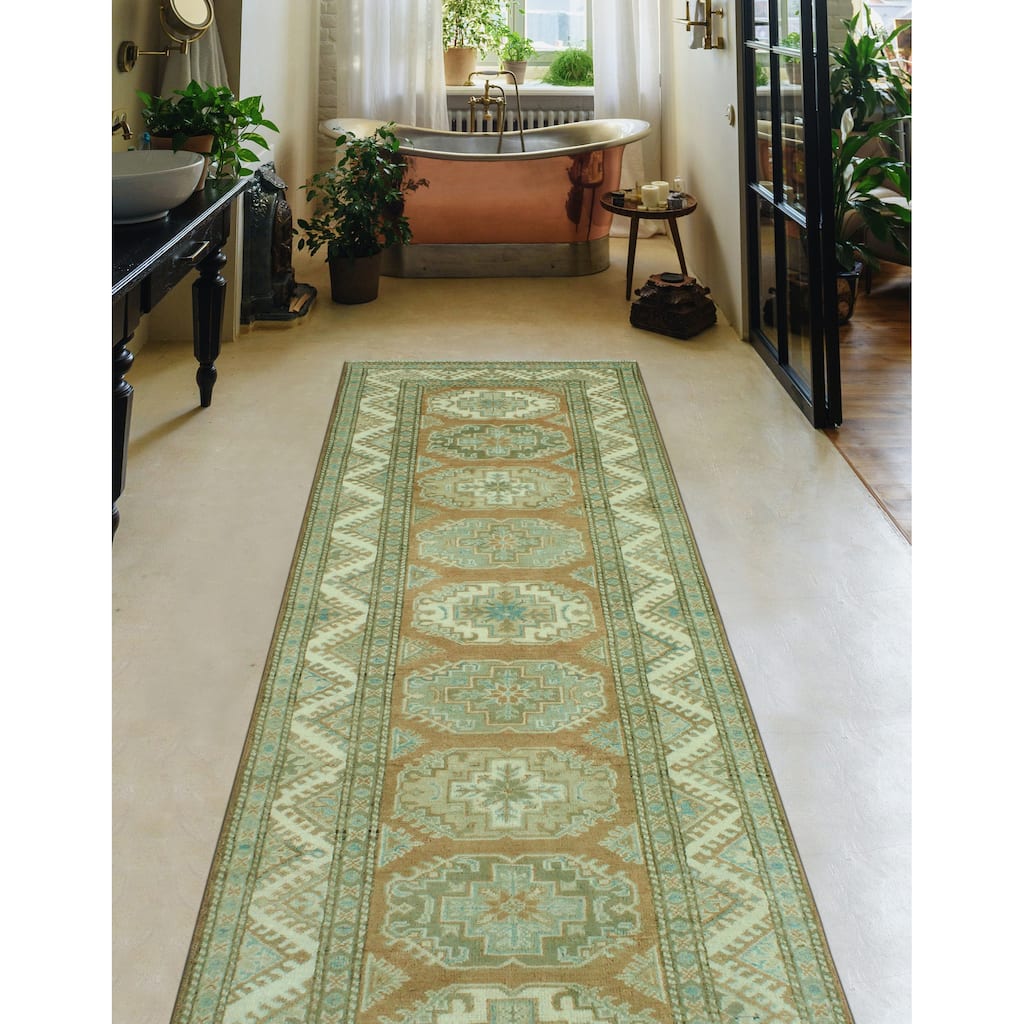 Kazak Humayd Rust/Ivory Runner - 2'9" x 9'5"