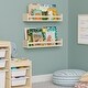 preview thumbnail 3 of 5, Wallniture Madrid Kids Shelves for Wall Decor, Nursery Storage 24", Natural, Set of 2