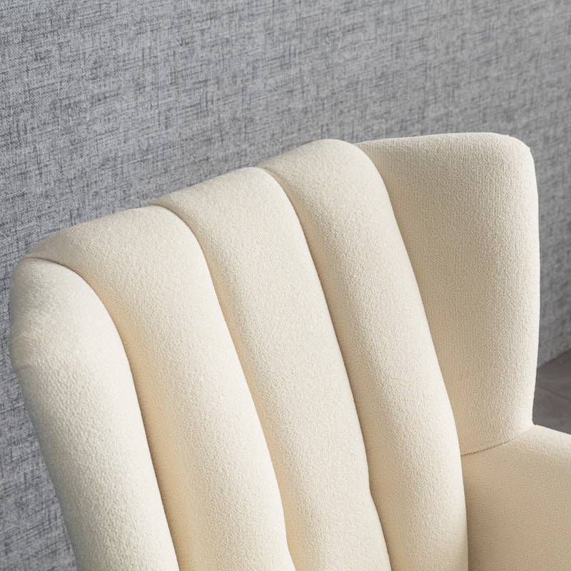 Adelina Mid Century Upholstered French Boucle Lounge Chair