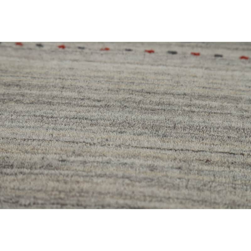 Hand Knotted Oriental 100% Wool Carpet Tribal Animal Pictorial Greys & Charcoal Gabbeh Area Rug - 7' 9'' X 5' 1''