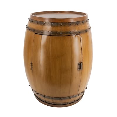 Drum Accent Table 22.5 Inch Round with Storage Shelf Side Table for Living Room Bedroom Nightstand