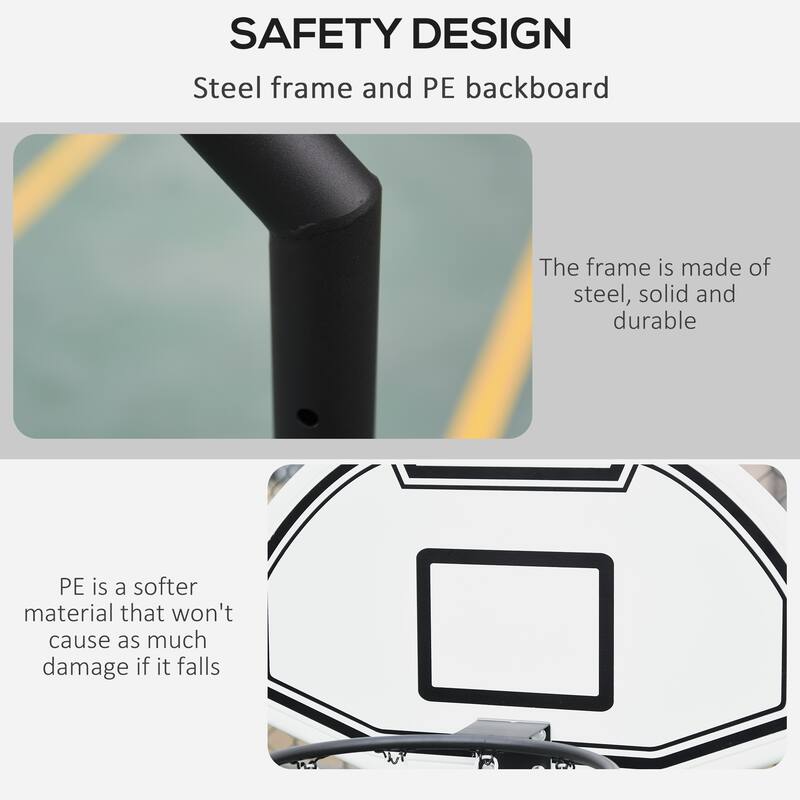 Basketball Hoop Stand Portable Basketball System Goal, Adjustable Height 3'-4', 30" Backboard