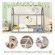 preview thumbnail 9 of 7, Stylistic Elements Twin Size Floor Wooden Kids Bed with House Roof Frame and Safety Guardrails, Gray