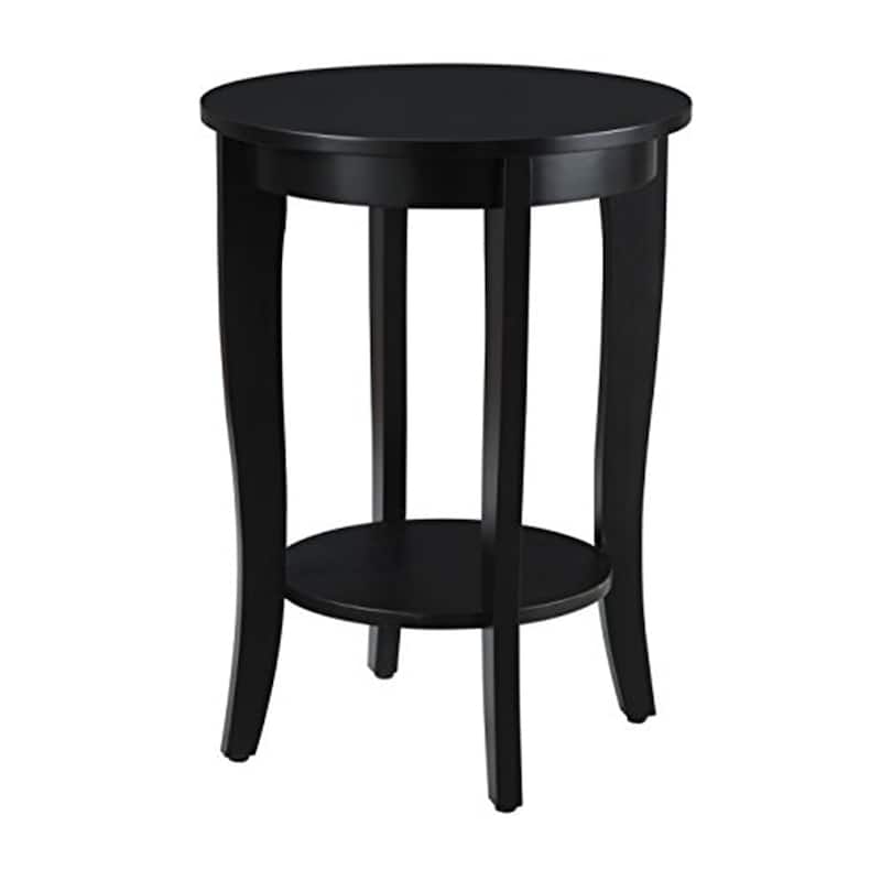 Round End Table with Classic Design, Smooth Wood Finish and Lower Shelf for Living Room Storage, Display or Bedroom Accent
