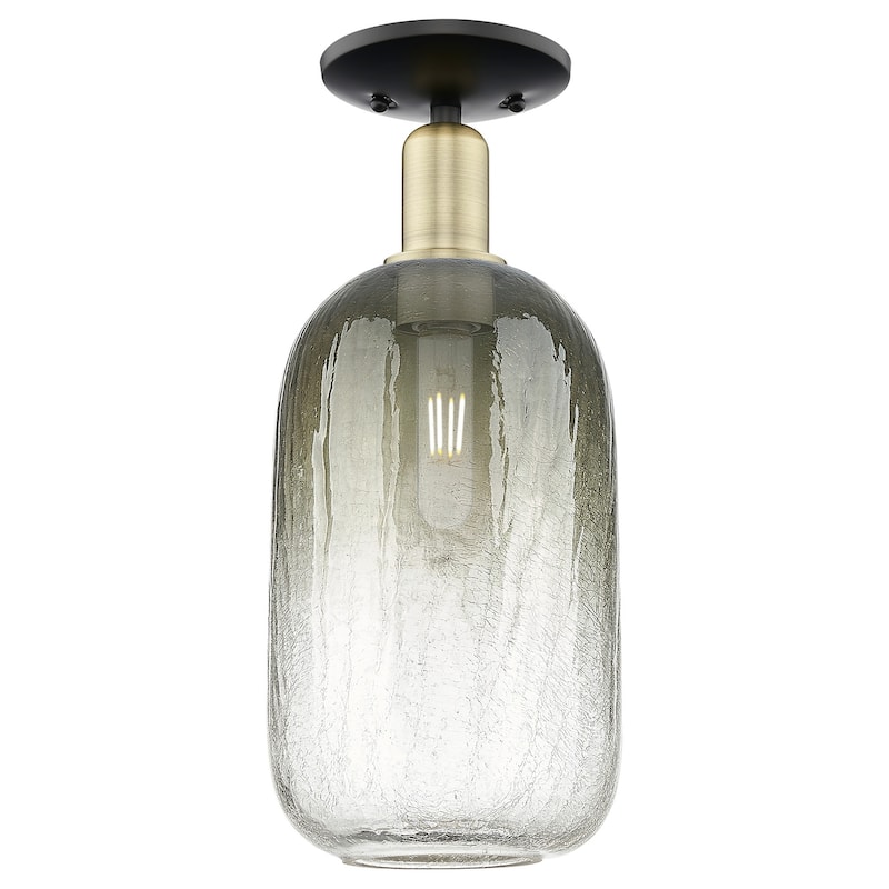 Innovations Lighting 716-1C-17-7 Brookhaven Cloche Semi-Flush - Black Antique Brass / Slate