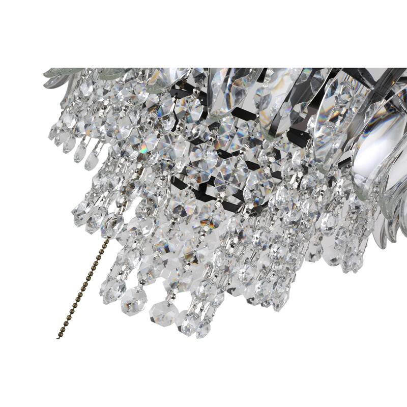 Bella Depot 52" Modern Crystal Ceiling Fan with Remote and Light Kit ,3-speed Reversible Blades