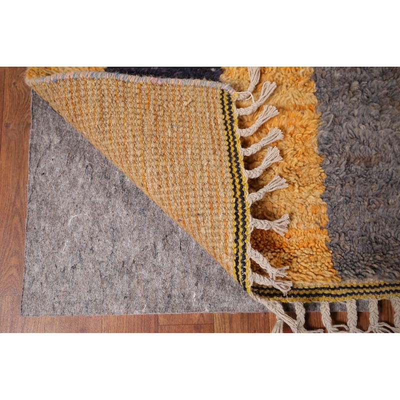 Geometric Moroccan Oriental Area Rug Handmade Multi-Color Wool Carpet - 7'1" x 10'3"