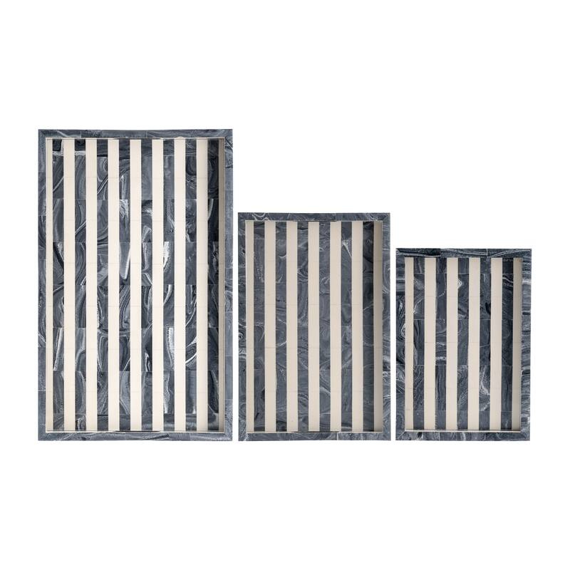 Sagebrook Home Decorative Trays, Set of 3 - 24" x 15" x 2"