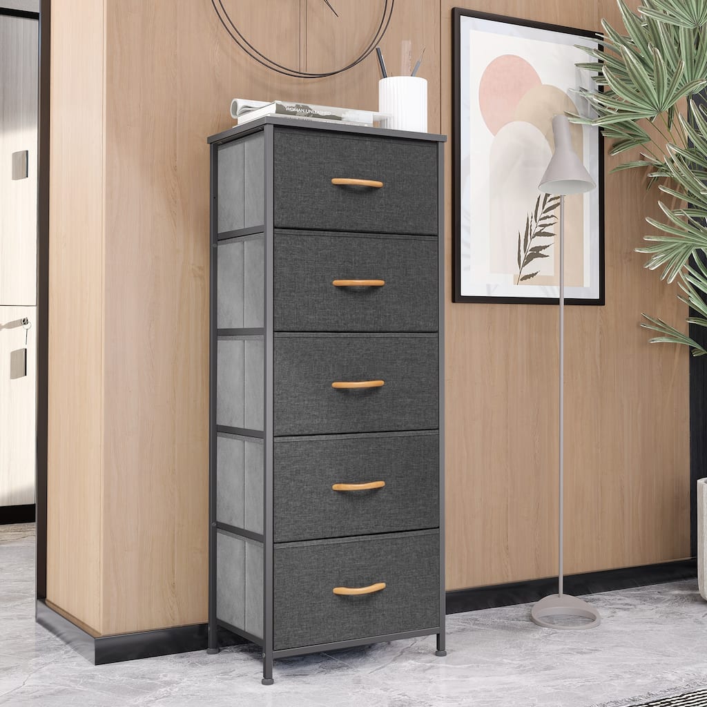 VredHom 5 Drawers Vertical Dresser Storage Tower